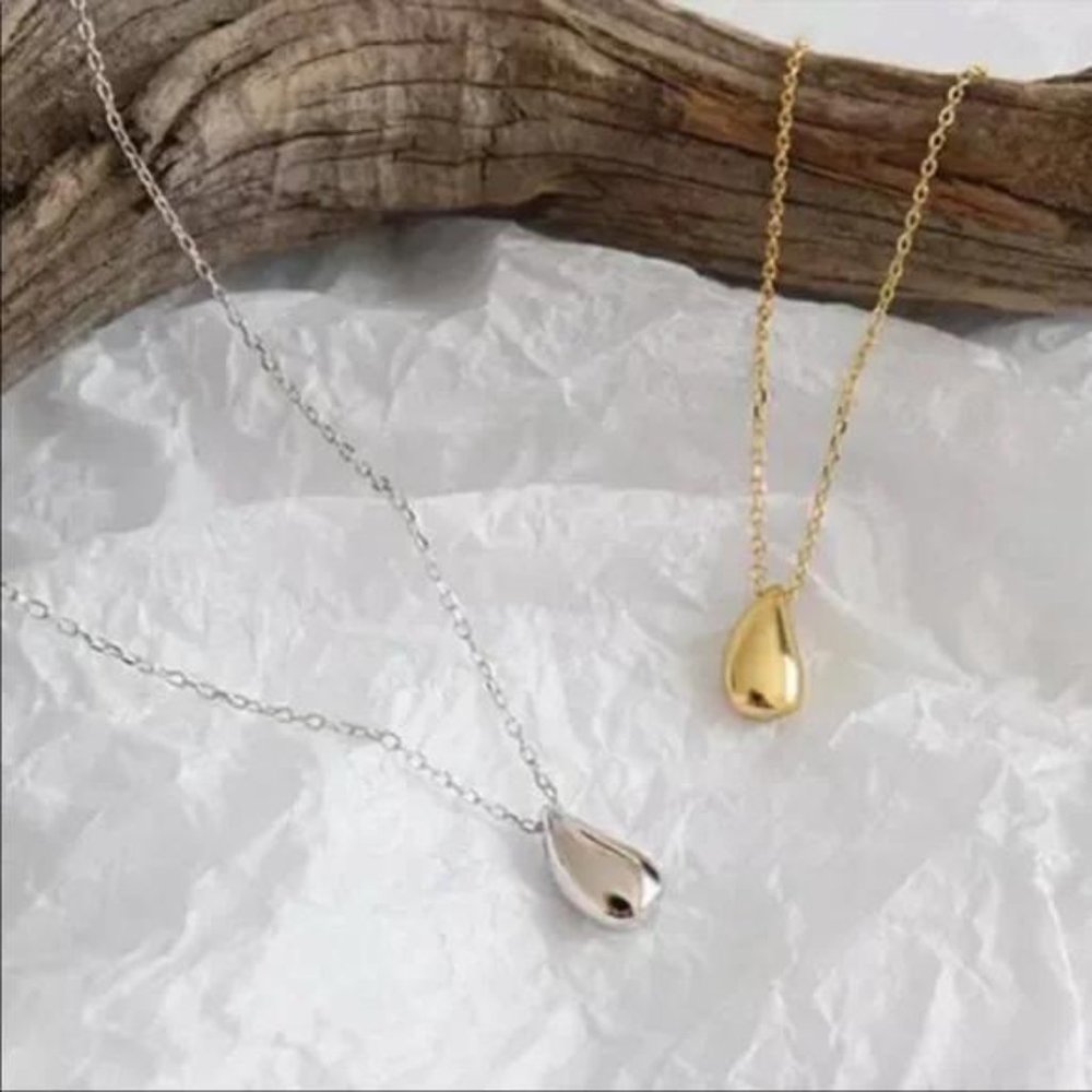 925 STERLING SILVER WATERDROP NECKLACE, NICE NECKLACE, CUTE NECKLACE - Picture 3 of 3